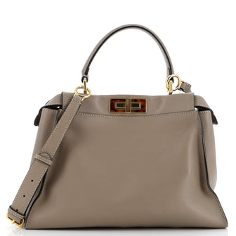 Fendi Peekaboo Bag Leather with Tortoise Detail Regular