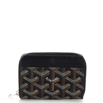Goyard Matignon Zip Wallet Coated Canvas with Leather PM