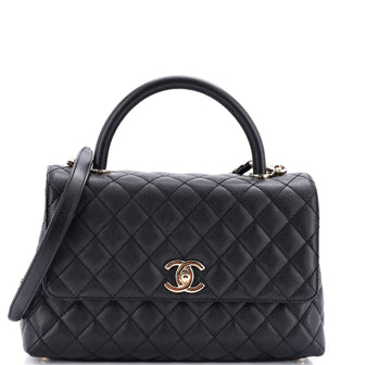 Chanel Coco Top Handle Bag Quilted Caviar Small