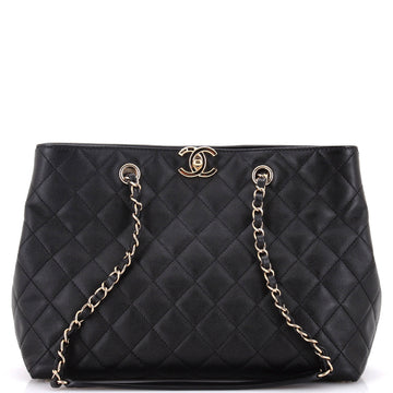 Chanel Classic CC Shopping Tote Quilted Caviar Medium