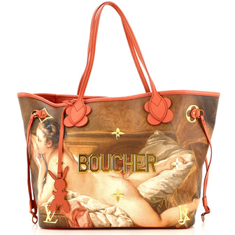 Louis Vuitton Neverfull NM Tote Limited Edition Jeff Koons Boucher Print Canvas MM