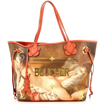 Louis Vuitton Neverfull NM Tote Limited Edition Jeff Koons Boucher Print Canvas MM