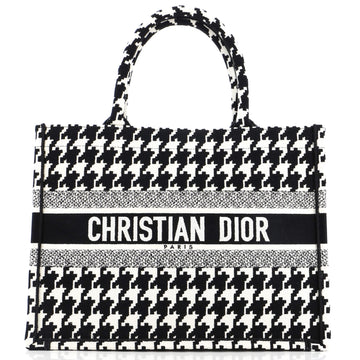 Christian Dior Book Tote Houndstooth Canvas Medium