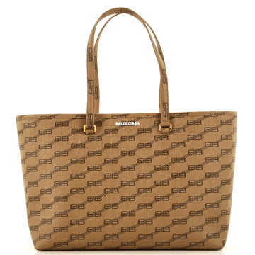 Balenciaga Signature East-West Shopper Tote BB Monogram Coated Canvas Medium