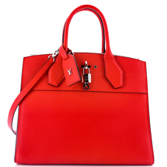Louis Vuitton City Steamer Handbag Leather MM