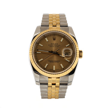 Rolex Oyster Perpetual Datejust Automatic Watch Stainless Steel and Yellow Gold 36