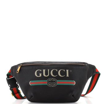 Gucci Logo Belt Bag Printed Leather Medium