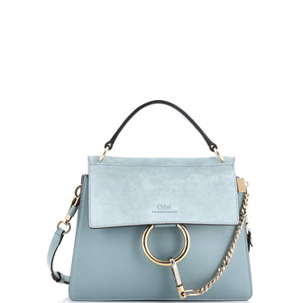 Chloe Faye Top Handle Bag Leather and Suede Small