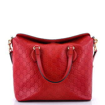 Gucci Signature Fold Over Tote Guccissima Leather Medium