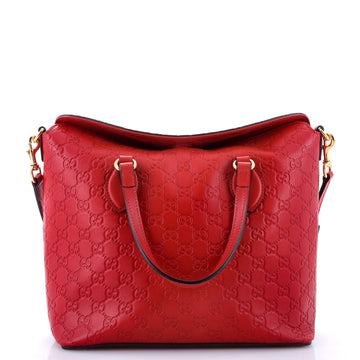 Gucci Signature Fold Over Tote Guccissima Leather Medium