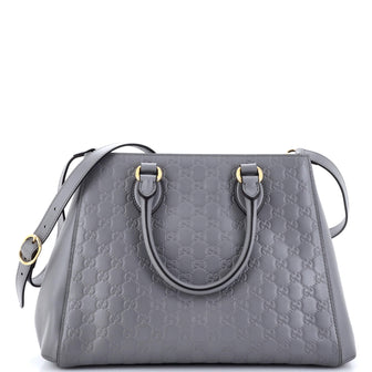 Gucci Soft Signature Convertible Top Handle Bag Guccissima Leather Large