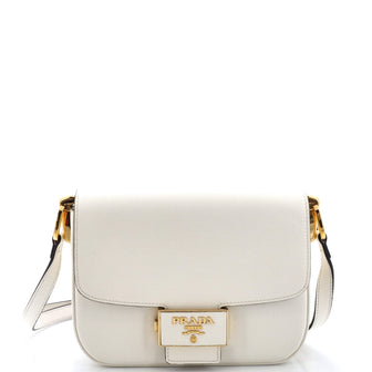 Prada Embleme Flap Bag Saffiano Leather Small