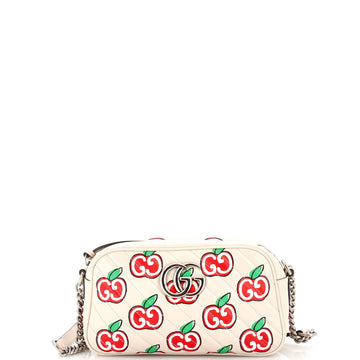 Gucci GG Marmont Shoulder Bag Printed Diagonal Quilted Leather Small