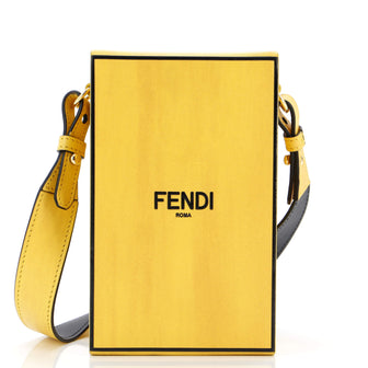 Fendi Logo Vertical Box Crossbody Bag Leather
