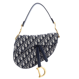 Christian Dior Saddle Handbag Oblique Canvas Medium