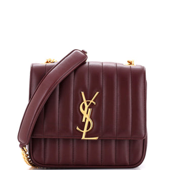 Saint Laurent Vicky Crossbody Bag Vertical Quilted Leather Medium