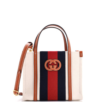 Gucci Interlocking G Web Tote Canvas Mini