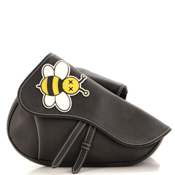 Christian Dior KAWS Saddle Crossbody Bag Leather with Applique