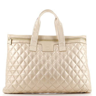 Chanel Coco Cocoon Flat Tote Quilted Calfskin Large