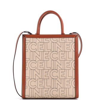 Celine Vertical Cabas Tote Printed Canvas and Leather Small