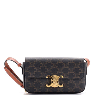 Celine Triomphe East-West Shoulder Bag Triomphe Coated Canvas
