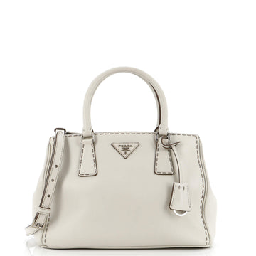 Prada Galleria Double Zip Tote Stitched City Calf Small