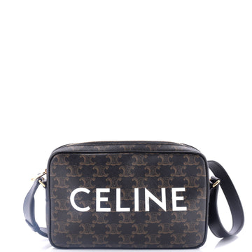 Celine Logo Messenger Bag Triomphe Coated Canvas Medium