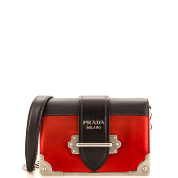 Prada Cahier Chain Crossbody Bag City Calf and Saffiano Small