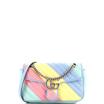 Messenger Bag Gucci Rainbow Handbag Gucci GG Marmont Flap Bag Diagonal Quilted Leather Small