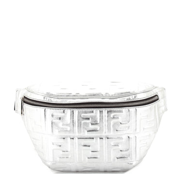 Fendi Zip Waist Bag Zucca Embossed Leather