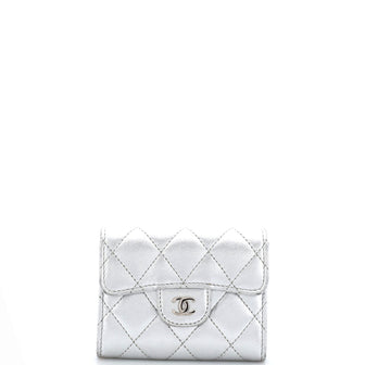 Chanel Classic Flap Card Case Quilted Iridescent Lambskin