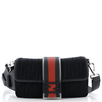 Fendi Baguette Convertible Belt Bag Zucca Mesh with Nylon and Rubber