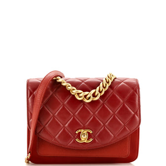 Chanel Chain Handle Flap Bag Quilted Calfskin with Caviar Small