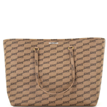 Balenciaga Signature East-West Shopper Tote BB Monogram Coated Canvas Large