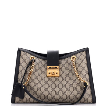 Gucci Padlock Chain Tote GG Coated Canvas Medium