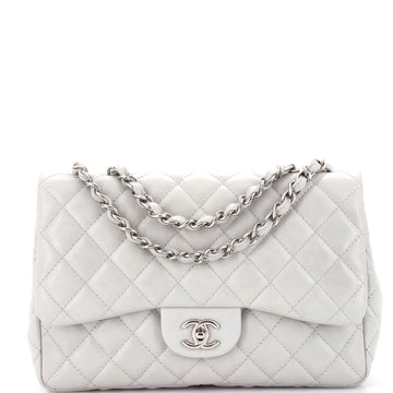 Chanel Vintage Classic Single Flap Bag Quilted Caviar Jumbo