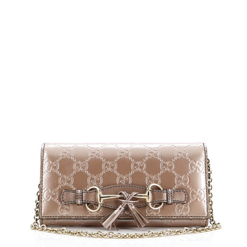 Gucci Emily Short Chain Wallet Guccissima Patent