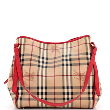 Burberry Canterbury Tote Haymarket Coated Canvas Small