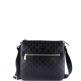 Gucci Signature Zip Messenger Bag Guccissima Leather Small