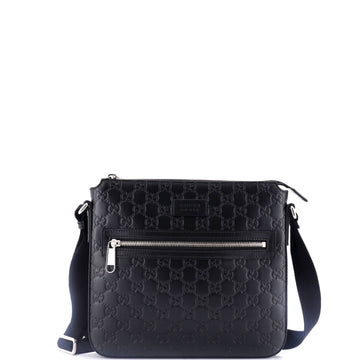 Gucci Signature Zip Messenger Bag Guccissima Leather Small