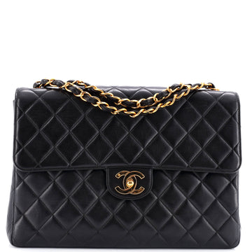 Chanel Vintage Classic Single Flap Bag Quilted Lambskin Jumbo