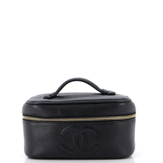Chanel Vintage Timeless Cosmetic Case Caviar Medium