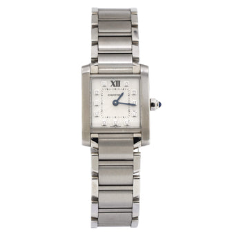 Cartier Tank Francaise Quartz Watch Stainless Steel with Diamond Markers 20