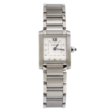 Cartier Tank Francaise Quartz Watch Stainless Steel with Diamond Markers 20