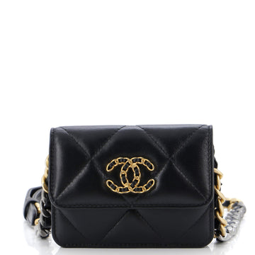 Chanel 19 Flap Coin Purse Belt Bag Quilted Lambskin