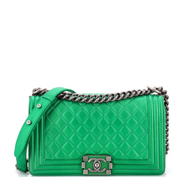 Chanel Boy Flap Bag Quilted Lambskin Old Medium