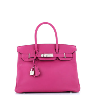 Hermes Birkin Handbag Pink Epsom with Palladium Hardware 30