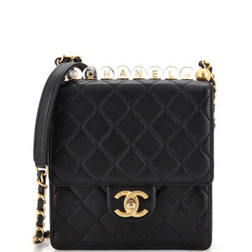 Chanel Chic Pearls Flap Bag Quilted Goatskin with Acrylic Beads Mini