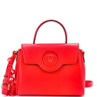 Versace La Medusa Top Handle Bag Leather Medium
