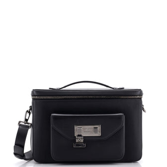 Christian Dior Pushlock Top Handle Camera Bag Leather